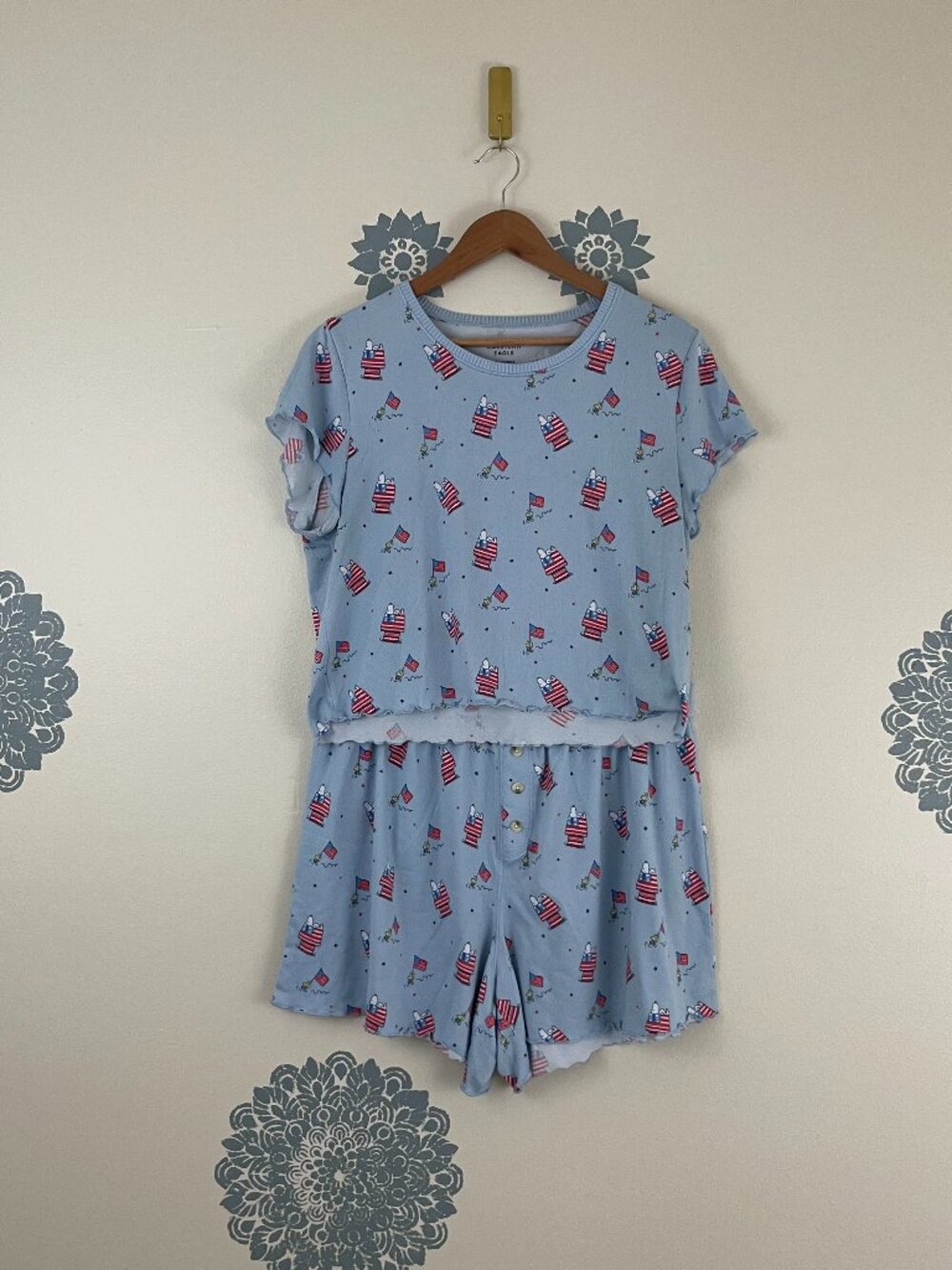 American Eagle x Peanuts Snoopy Independence Day Patriotic Pajama Set Size XL